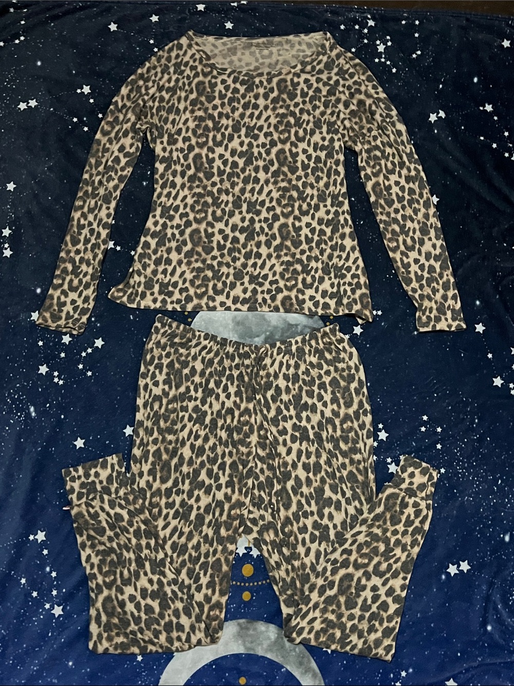 Victoria's Secret Kids Leopard Print Pajama Set - Brown & Black
